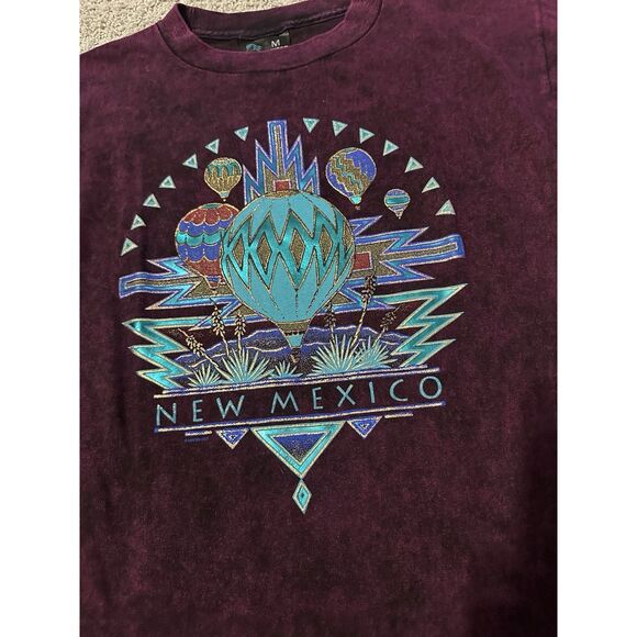 Vintage New Mexico Hot Air Balloon Shirt 90s Single Stitch Medium - Picture 2 of 5
